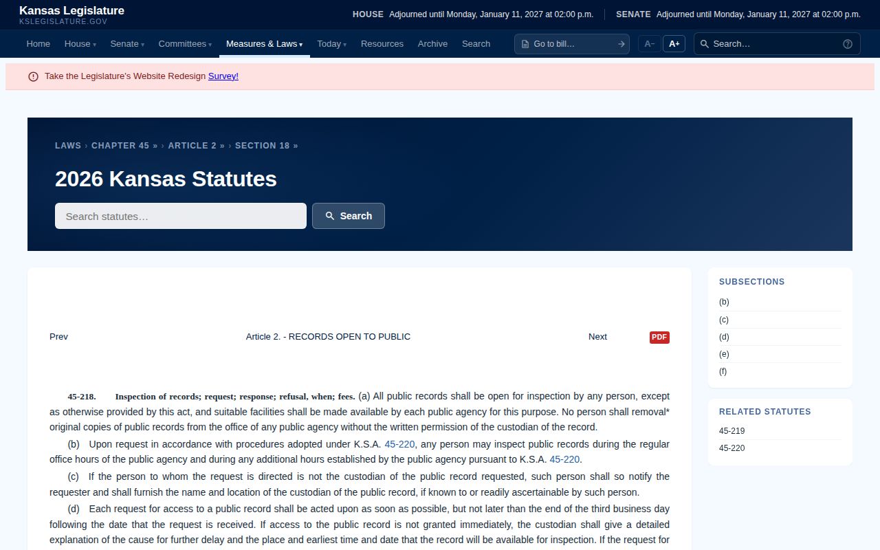 Washington County warrant records and Kansas response statute